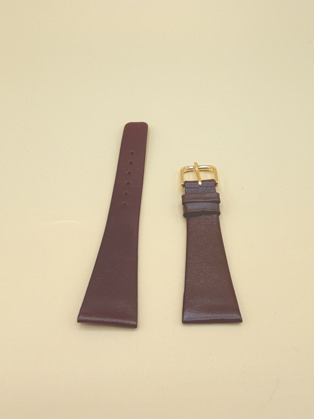21mm KREISLER Fine Calfskin NOS Vintage Watch Band & Gold-Tone Buckle